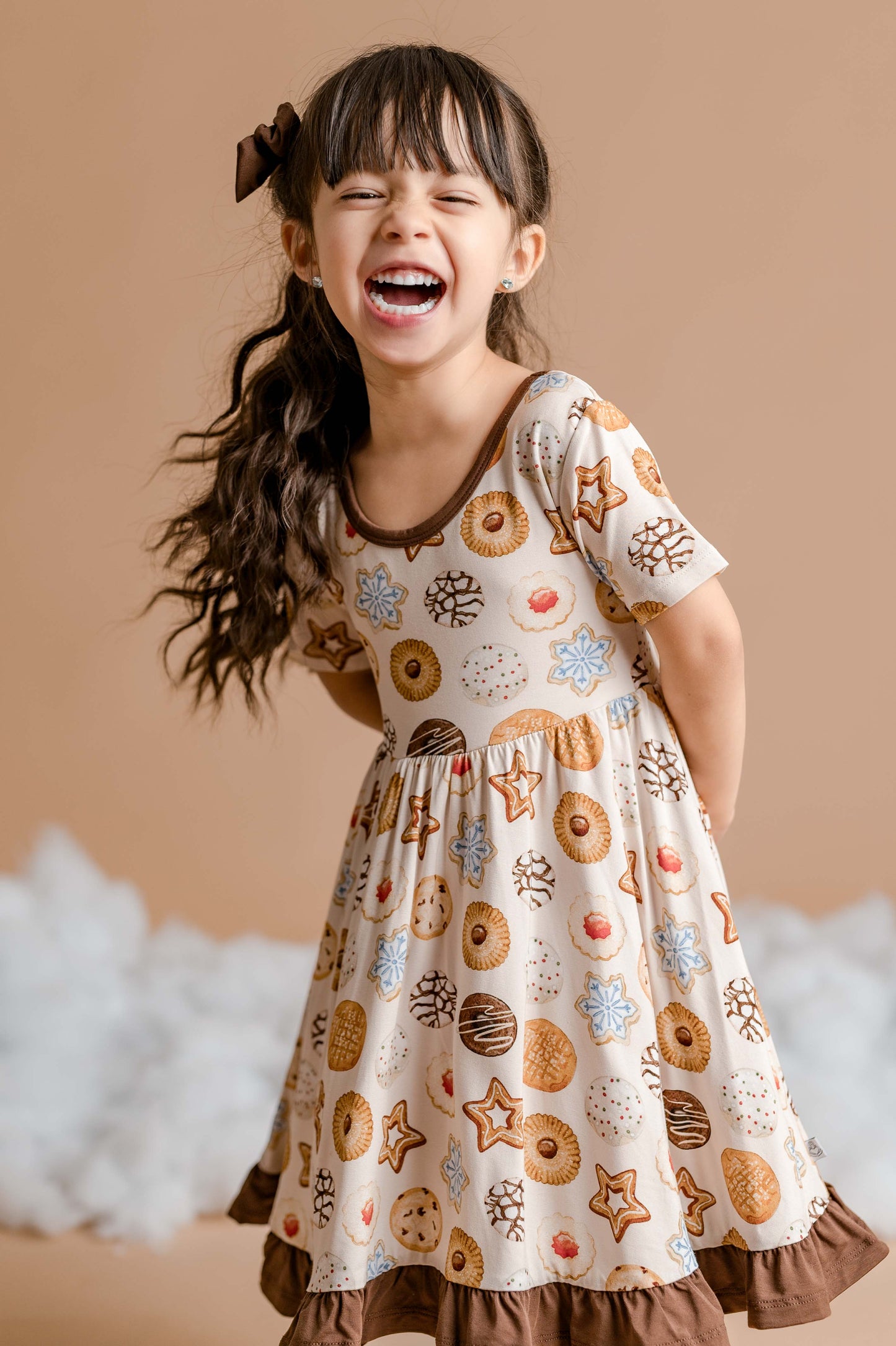 Cookie Swap | Toddler & Girls Bamboo Ruffle Twirl Dress