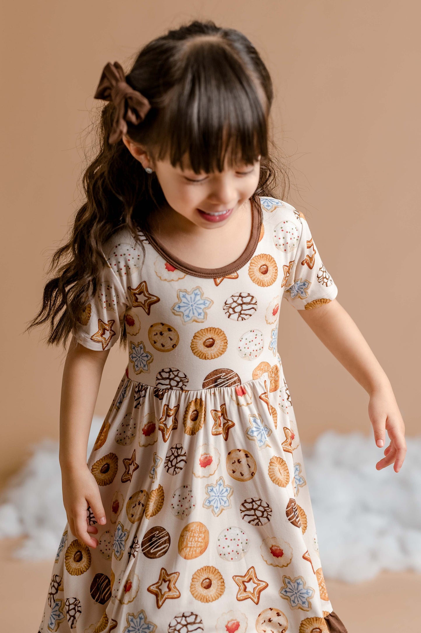 Cookie Swap | Toddler & Girls Bamboo Ruffle Twirl Dress