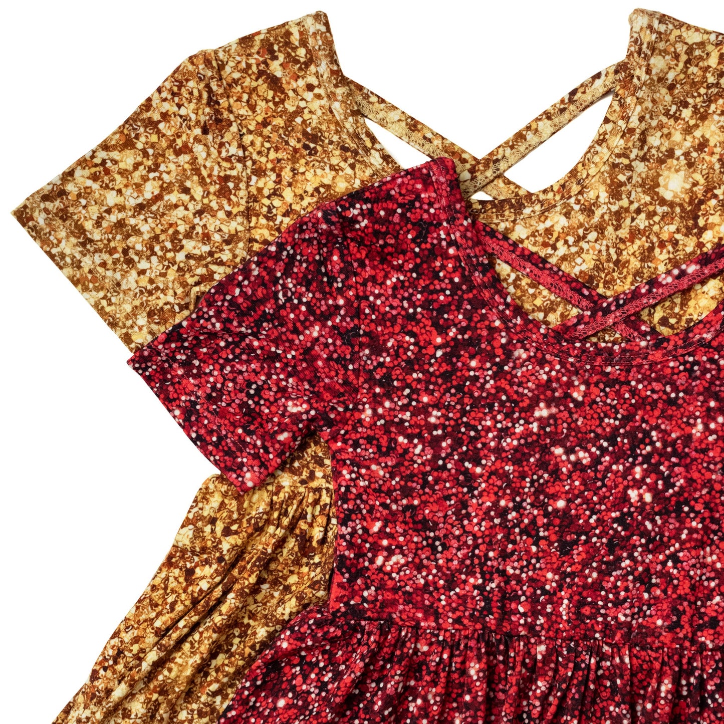 Gold Shimmer | Toddler & Girls Bamboo Ruffle Twirl Dress & Shorts