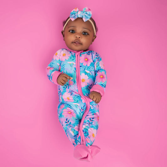 Dreamy Cosmos | Convertible Bamboo Zipper Baby Pajamas