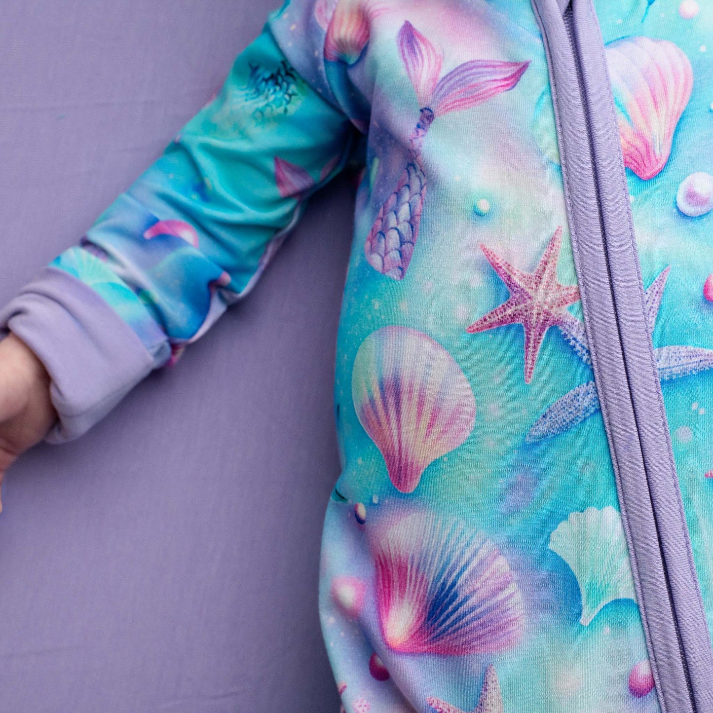 Magical Mermaid Shells | Convertible Bamboo Zipper Baby Pajamas