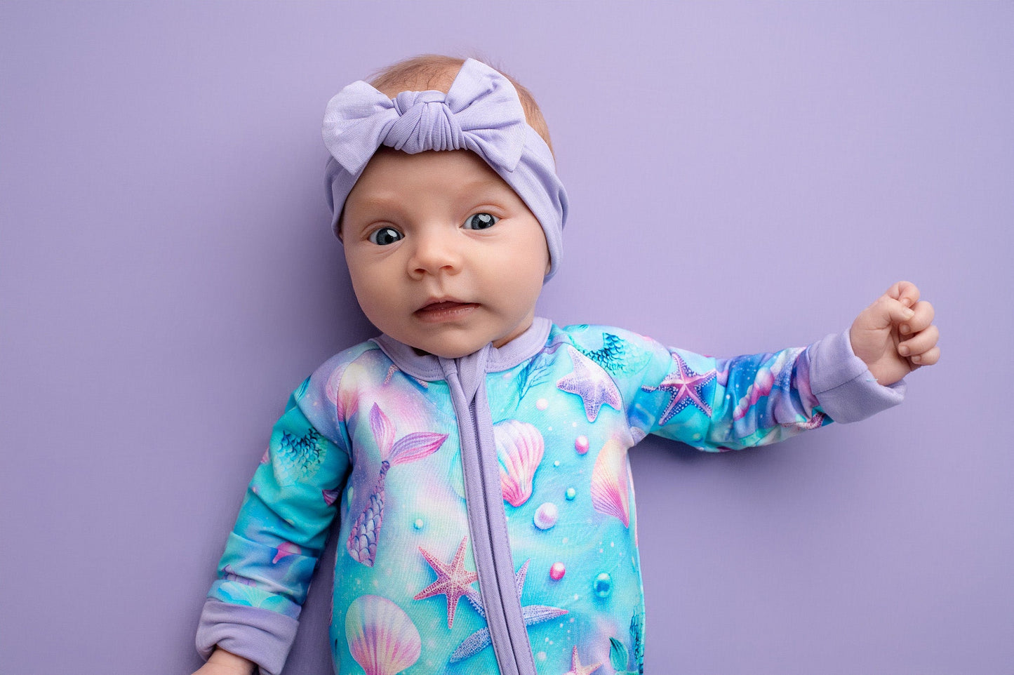 Magical Mermaid Shells | Convertible Bamboo Zipper Baby Pajamas