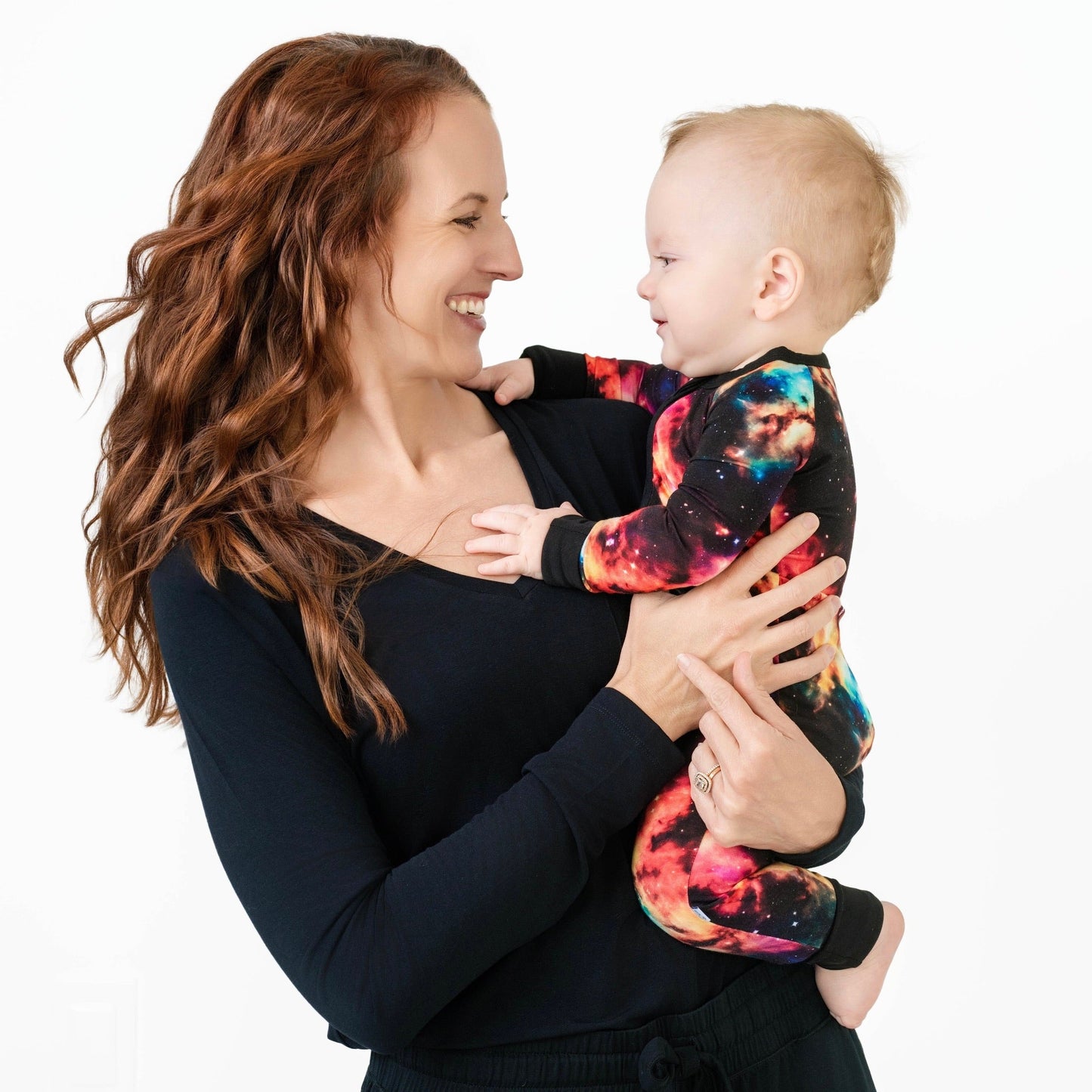 Cosmic Nebula | Convertible Bamboo Zipper Baby Pajamas