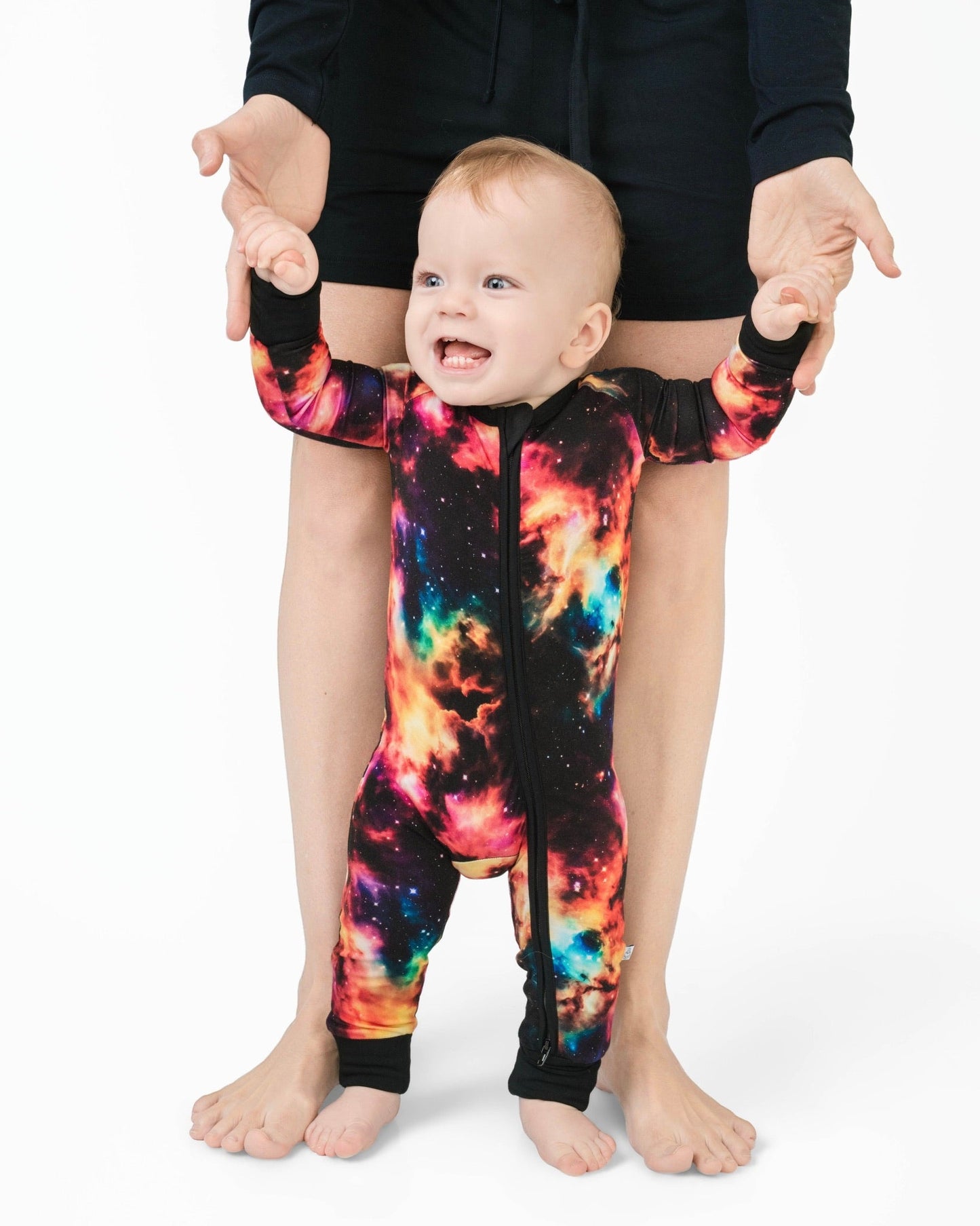 Cosmic Nebula | Convertible Bamboo Zipper Baby Pajamas