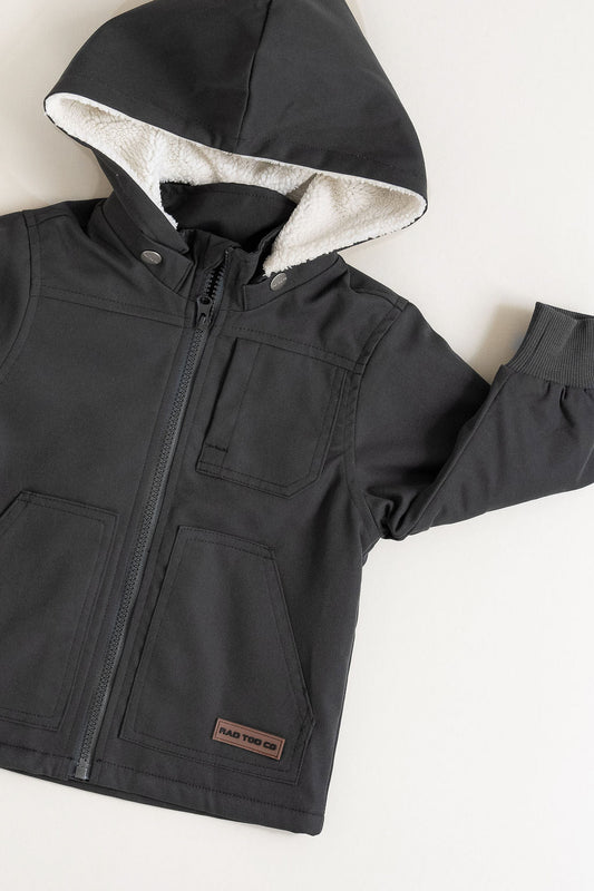 REMOVABLE HOODIE BANXS JACKET - CHARCOAL