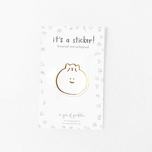 Bao Dumpling Gold Foil Vinyl Sticker