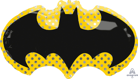 Batman Emblem Foil Balloon – 30" Yellow & Black