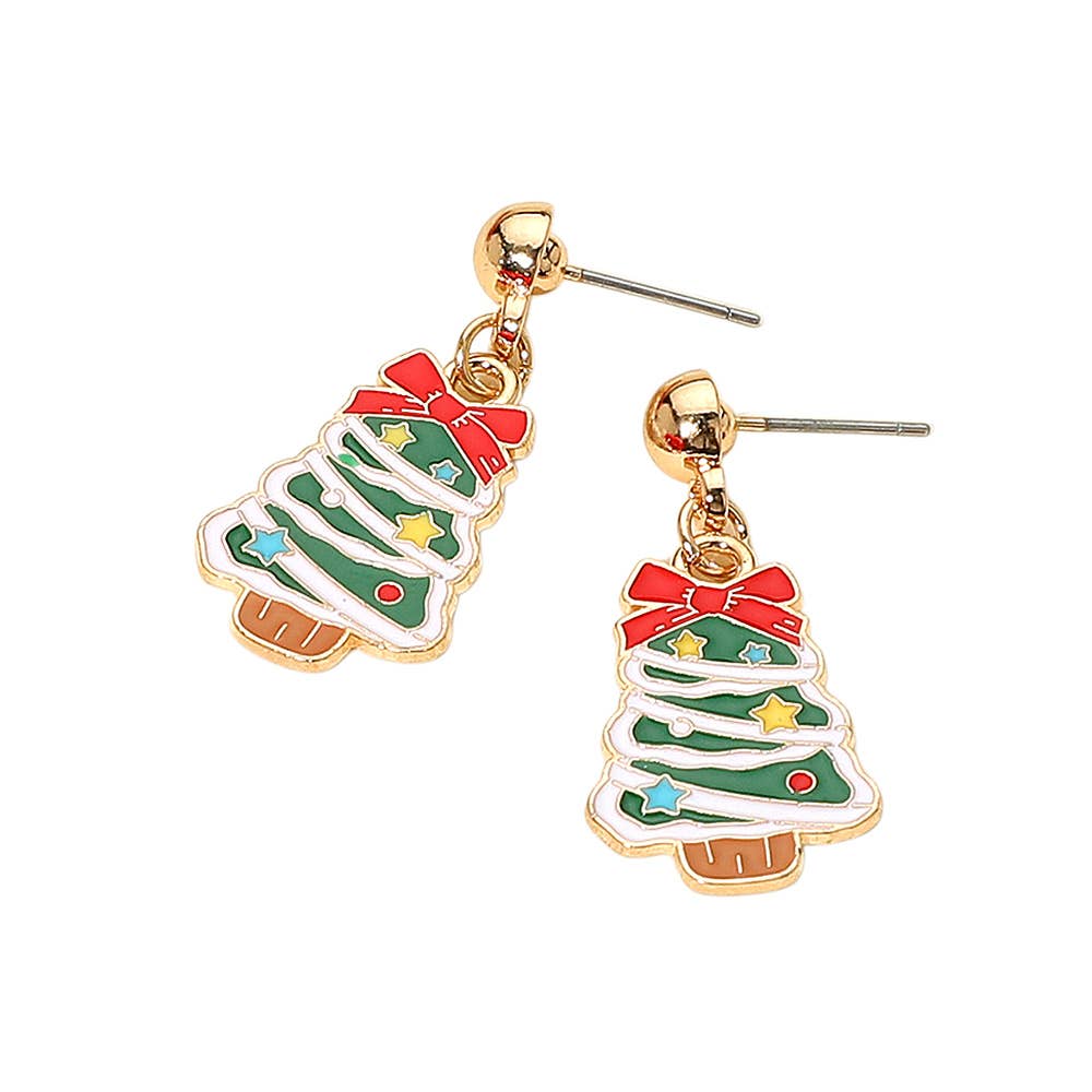 Christmas Tree Dangle Earrings