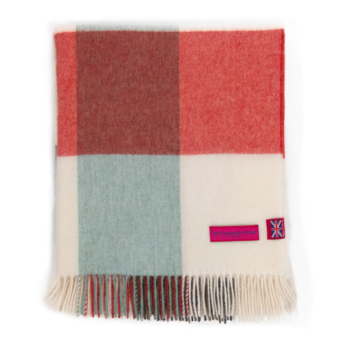 Southampton Home Merino Wool Throw – Block Melon