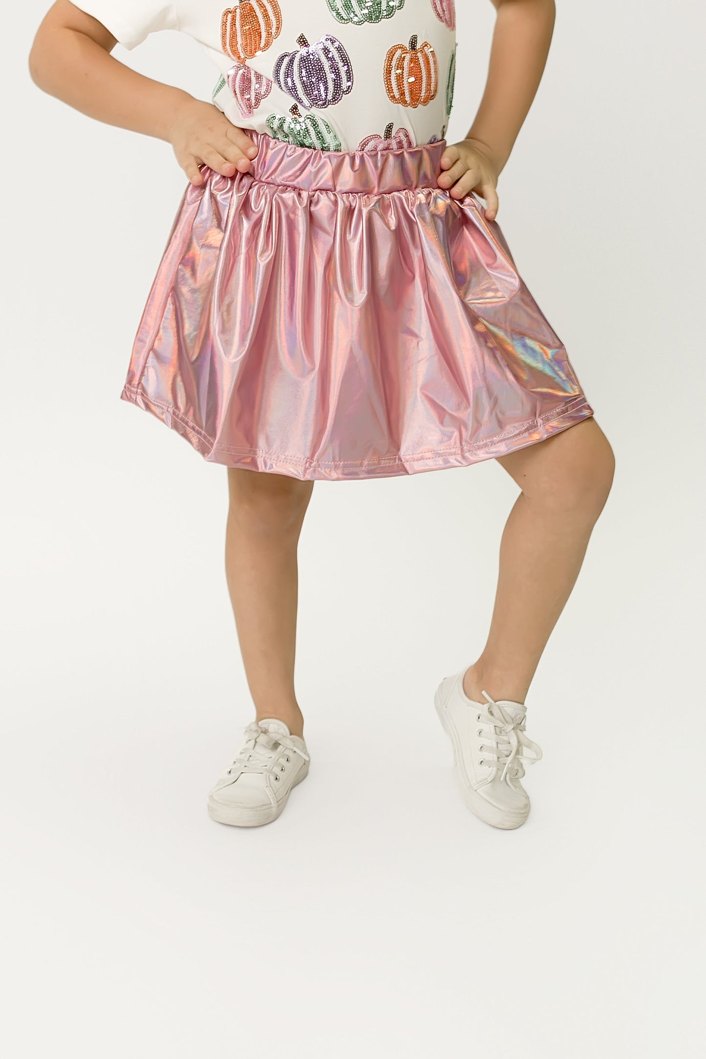 Light Pink Metallic Skort