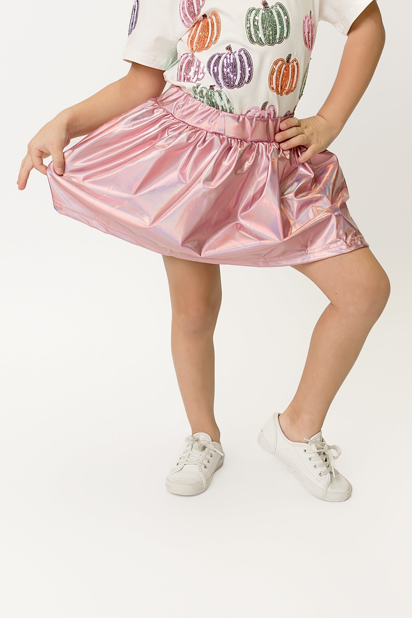 Light Pink Metallic Skort