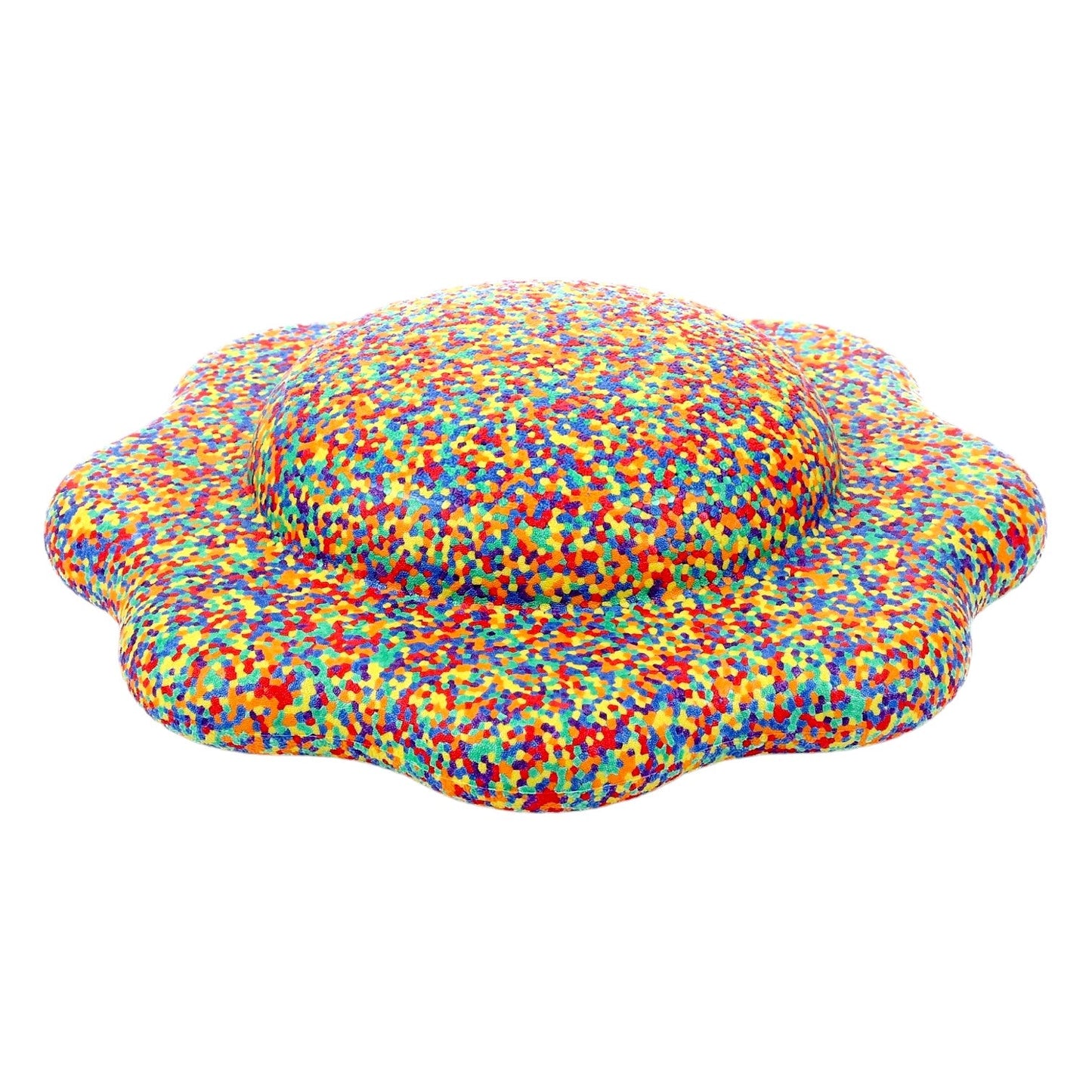 Flower-shaped Balance Board for Stepping Stones in Rainbow Confetti