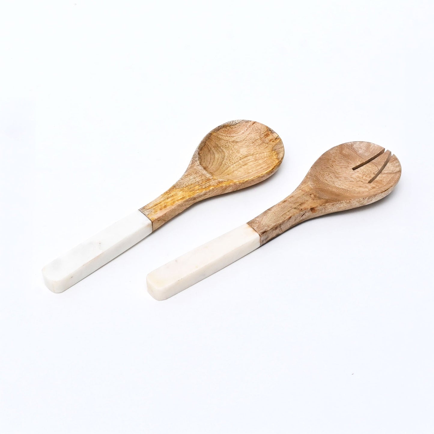 Mango Wood Salad Server Set | Natural Finish