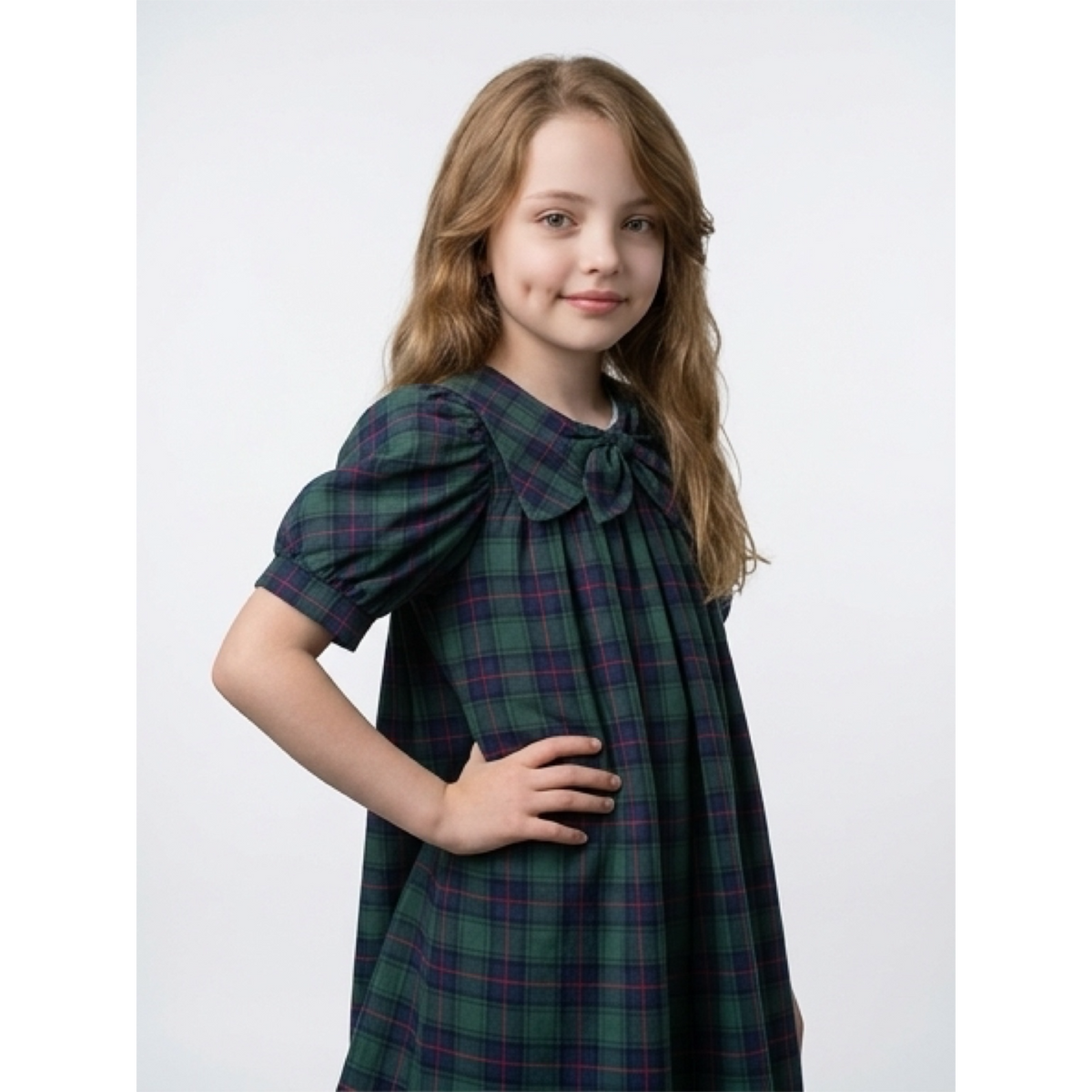 Rosemoor Dress | Heritage Green Tartan Cotton