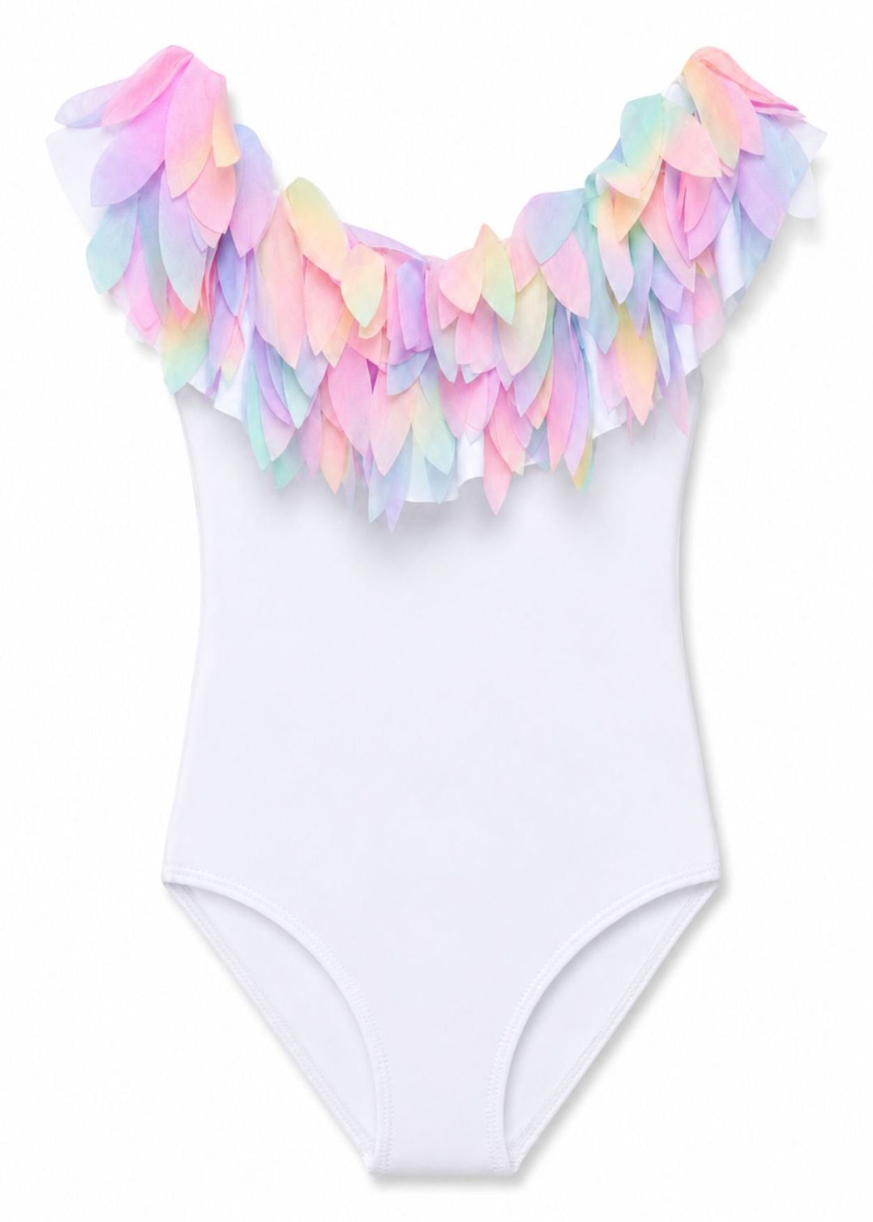 White Swimsuit with Unicorn Petals