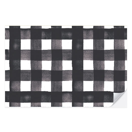 Black Gingham Placemat Paper Pad