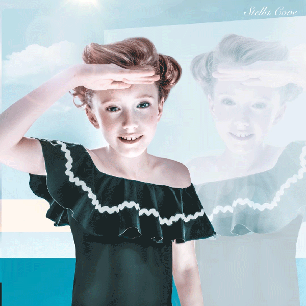 Black Swimsuit with Ric Rac