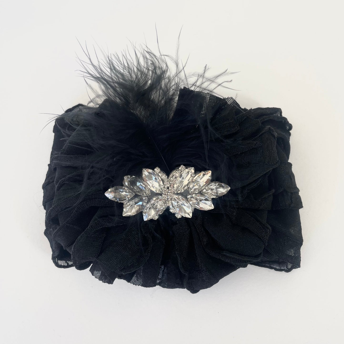 Fancy Feather Ruffled Headband