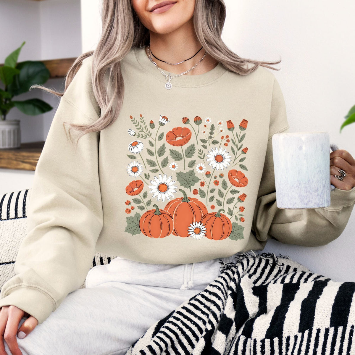 Blooming Pumpkins Crewneck Sweatshirt