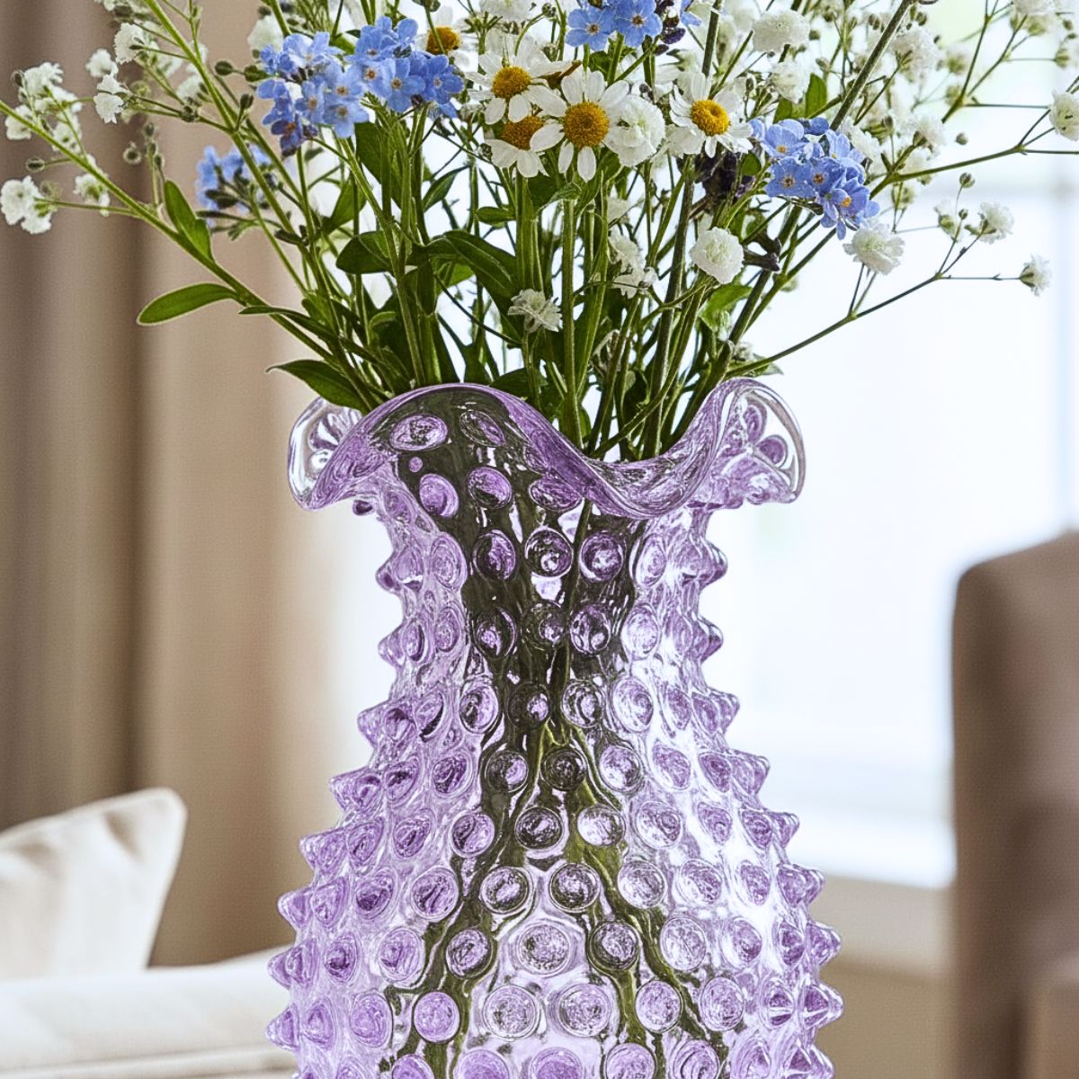 Hobnail Vase - Petal - Lilac Bloom