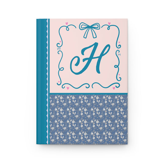 Blue Floral Initial Journal: H