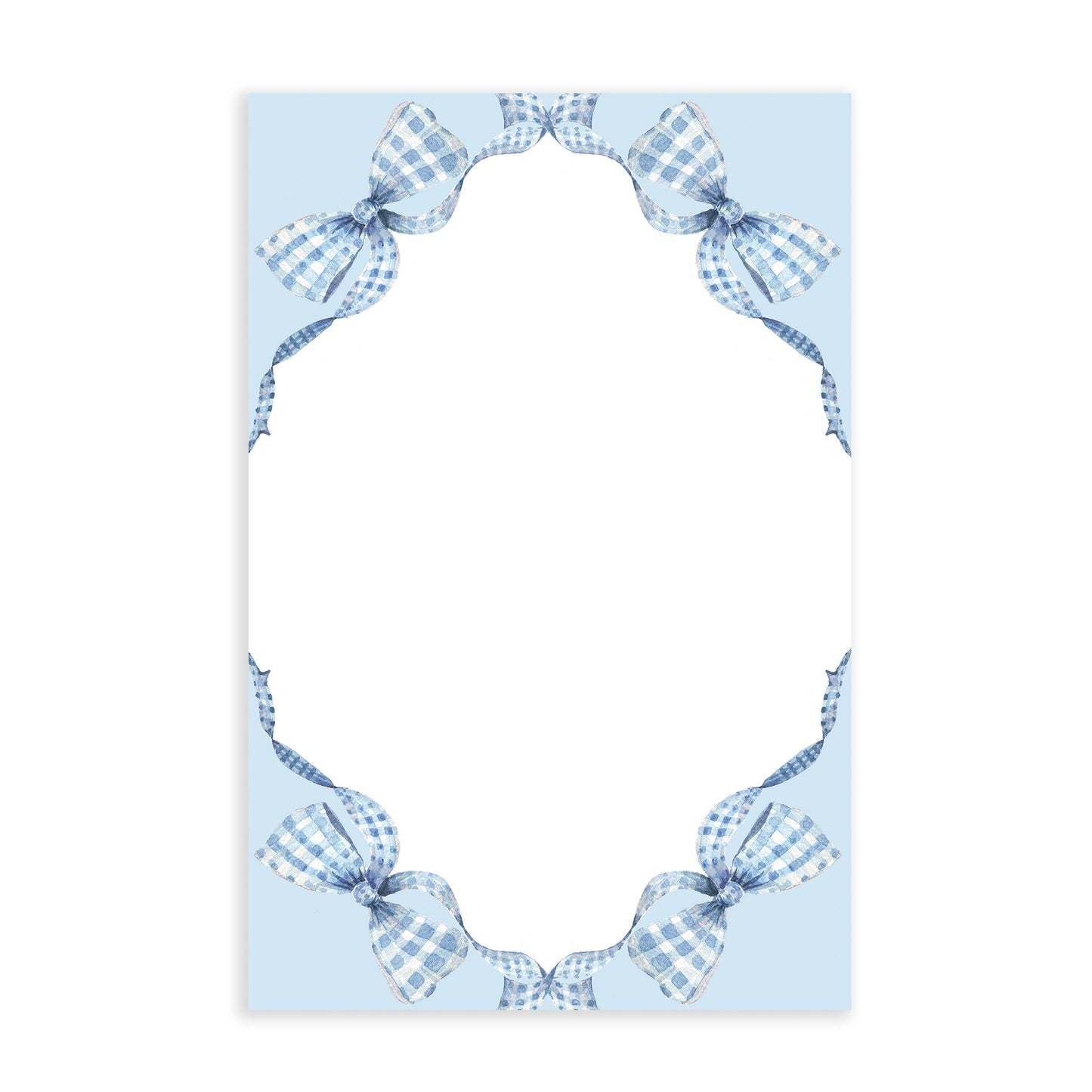 Blue Gingham Bow Notepad
