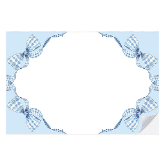 Blue Gingham Bow Placemat Pad