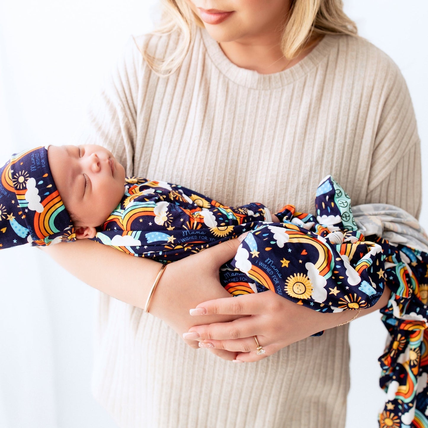 The Forever Swaddle Blanket | Here Comes the Sunshine (Blue)