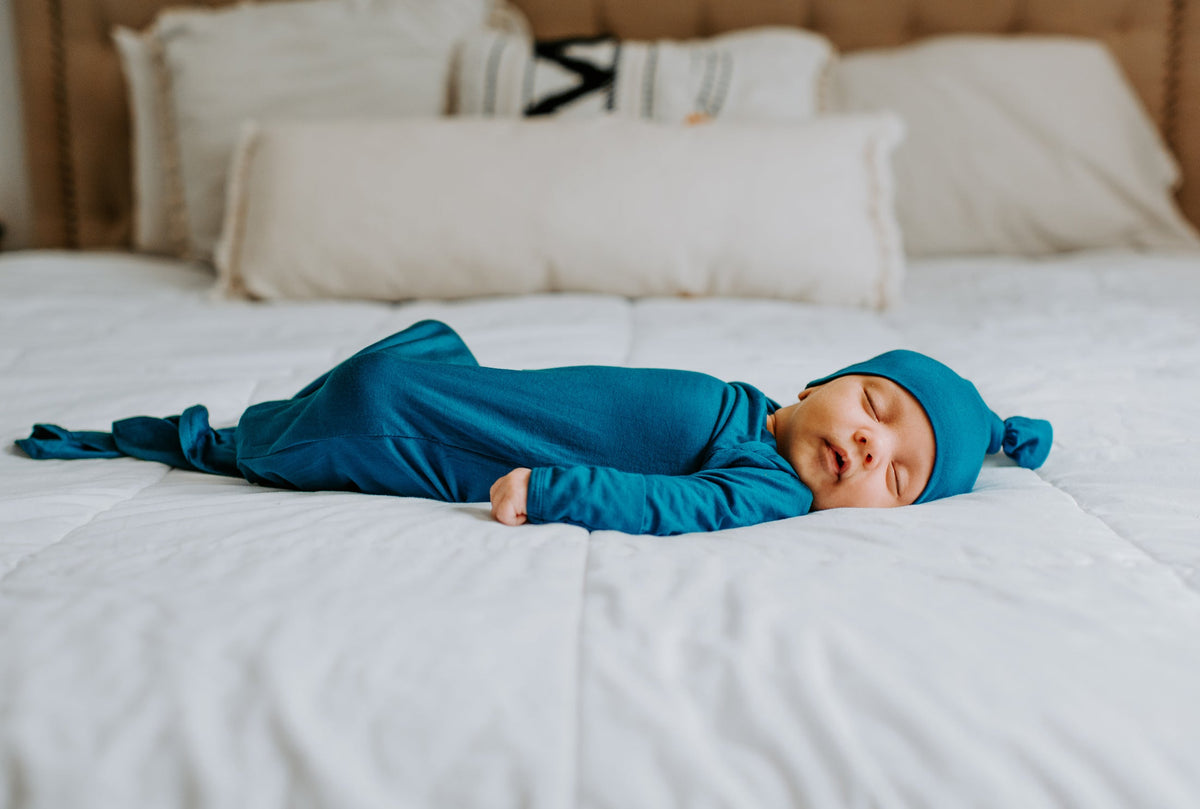 Blue Knotted Newborn Baby Gown