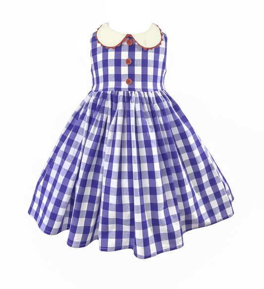 Vintage Alabama Blue Gingham Dress