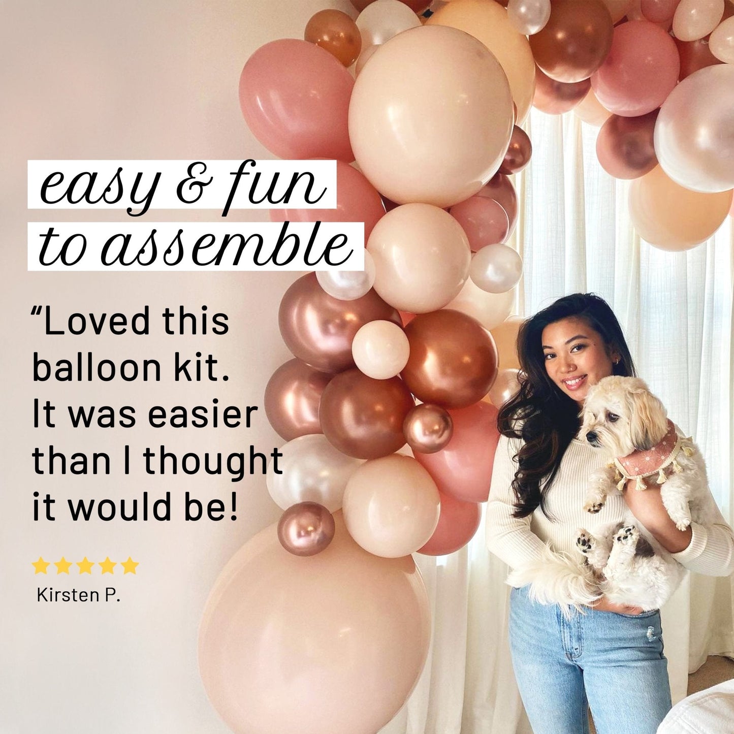 Chrome Rose Balloon Garland Kit