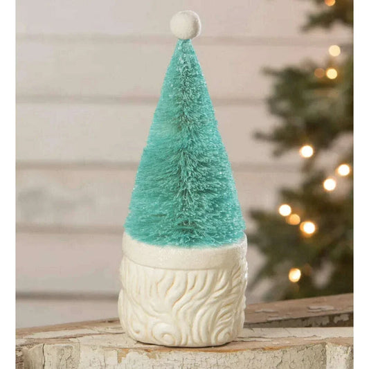 Bottle Brush Santa Blue Figure by Bethany Lowe Designs -11"
