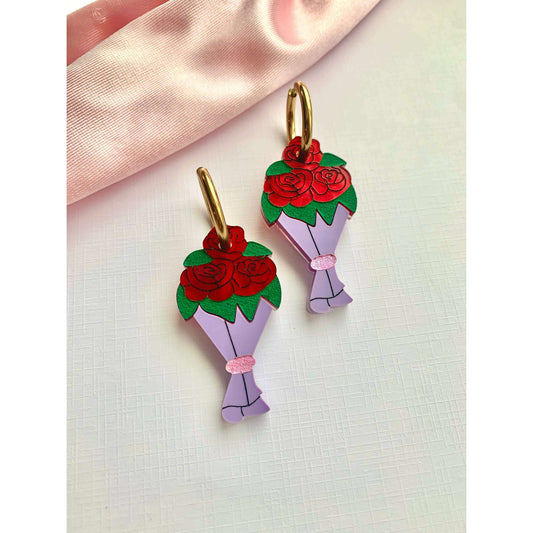 Bouquet of Roses Acrylic Earrings
