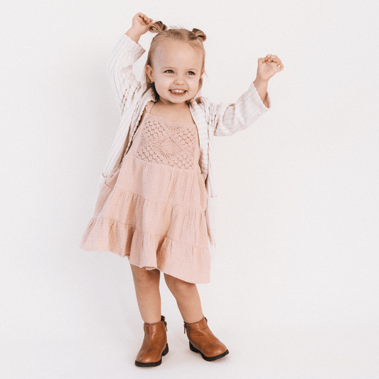 Dusty Rose Crochet Mommy & Me Dress - Child