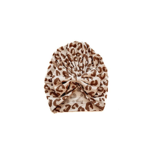 Bow Turban Hat - Leopard