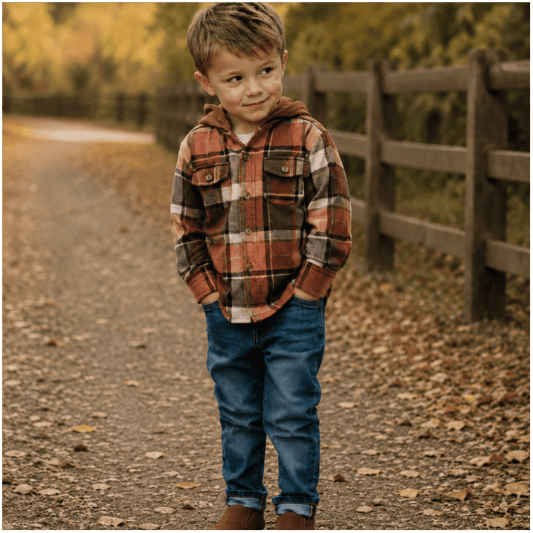 Brown & Rust Plaid Flannel - Child