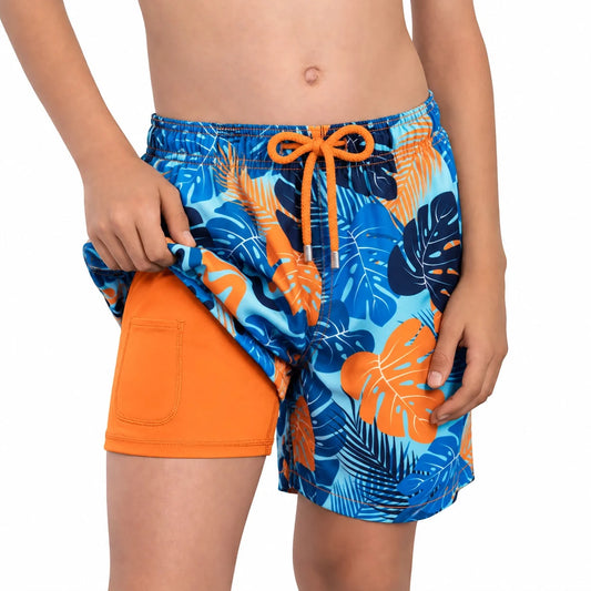 Boys Hybrid Swim & Play Shorts – Blue Jungle