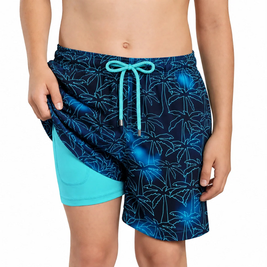 Boys Hybrid Swim & Play Shorts – Foggy Palms