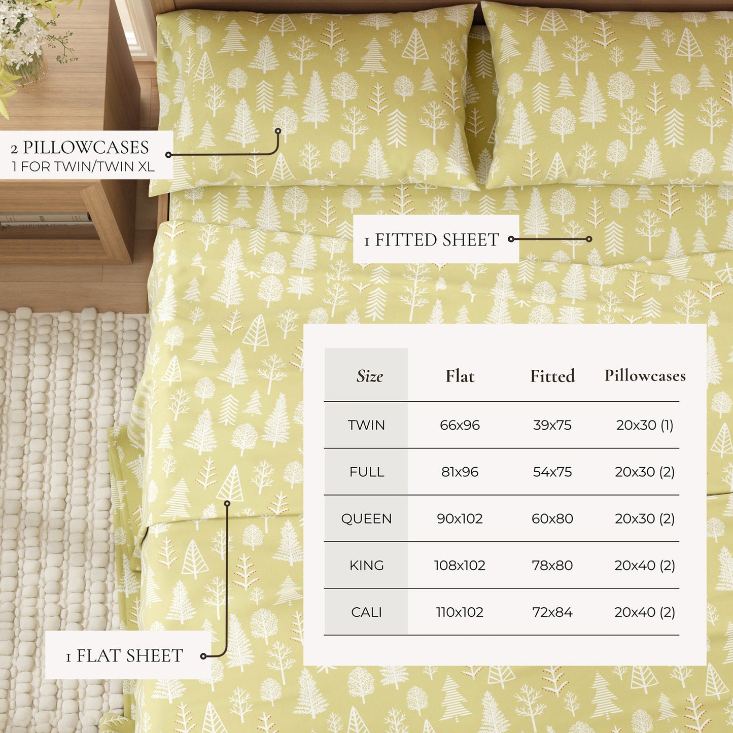 Turkish Cotton Flannel Sheet - Lakeview Collection