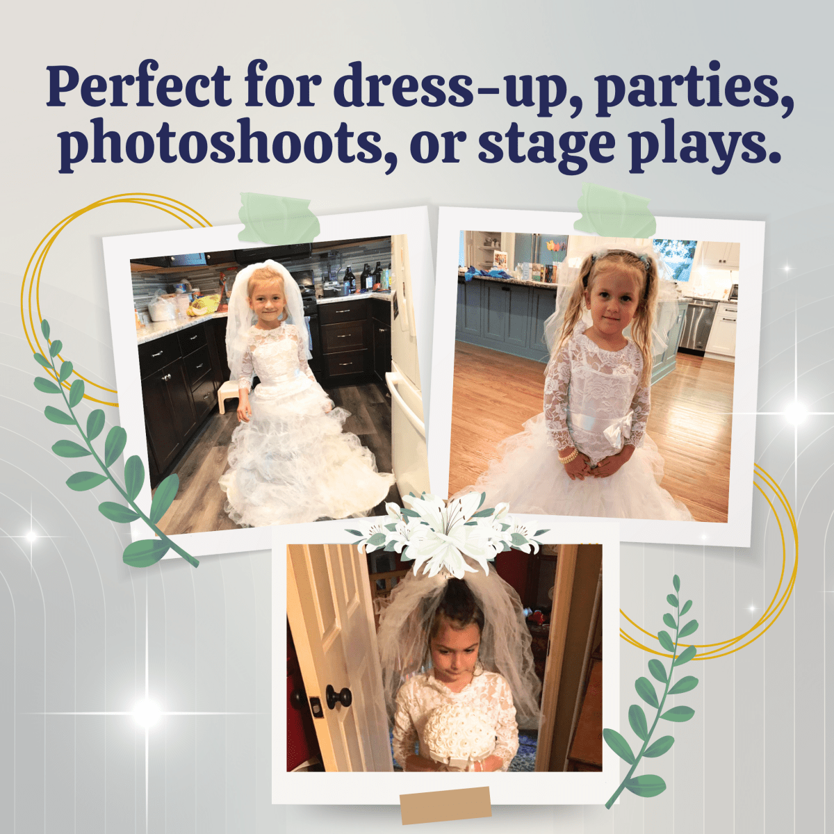 Bridal Dress with Wedding Veil - Kids