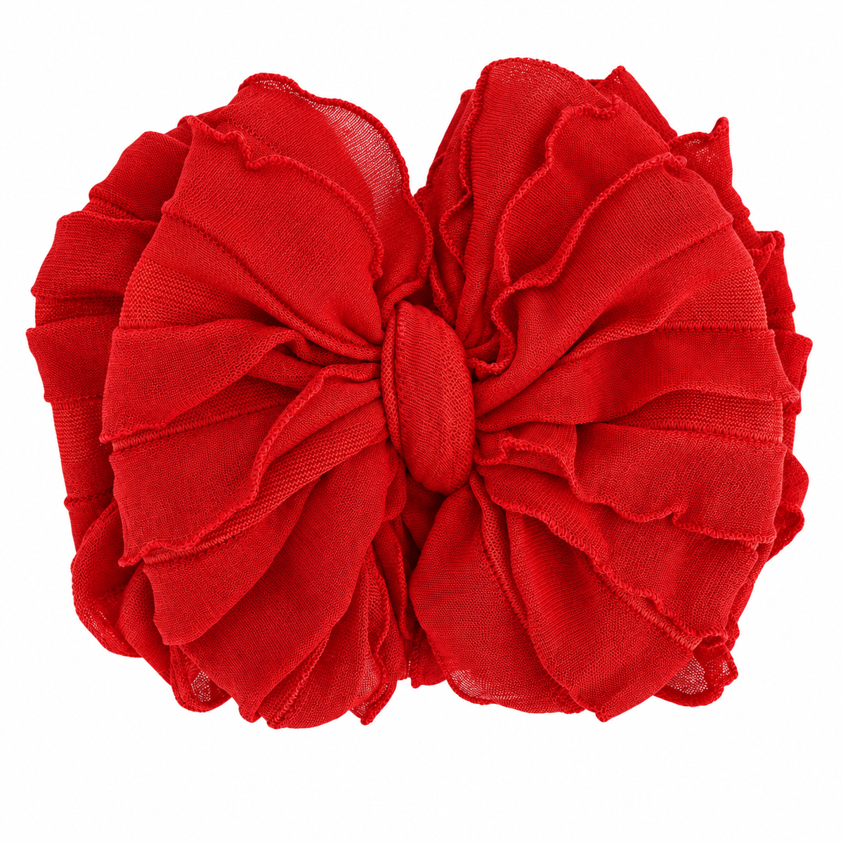Ruffled Headband-Bright Red