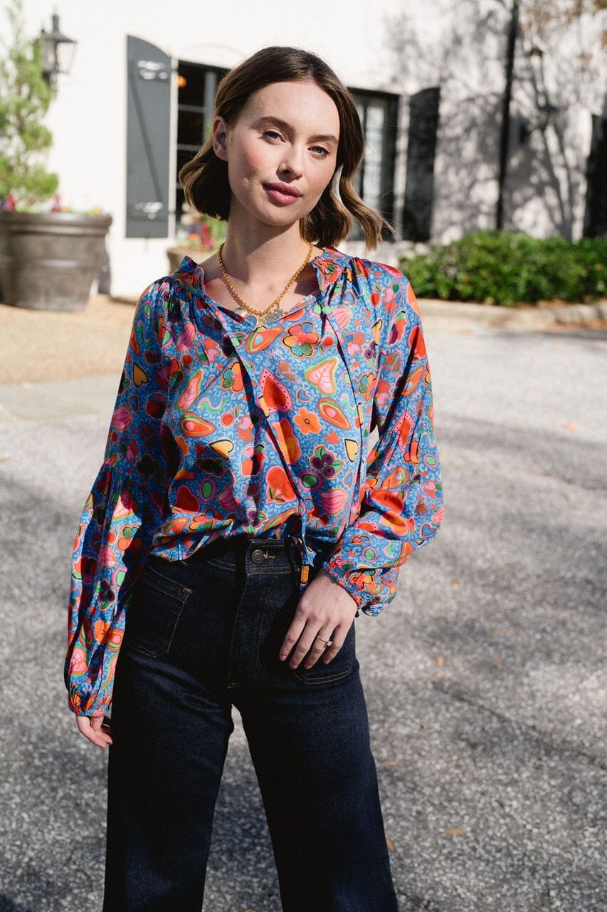 Nora Blouse - Azure - final sale