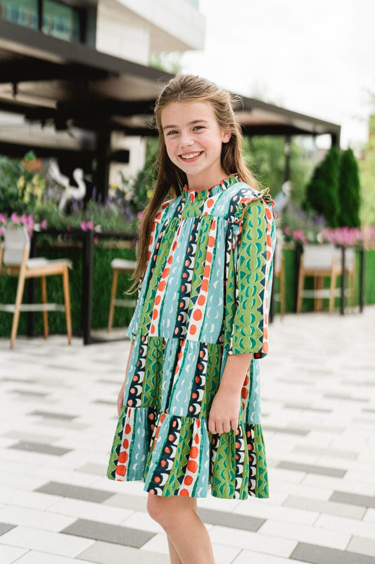 Girls Flutter Dress-Jasmine Green