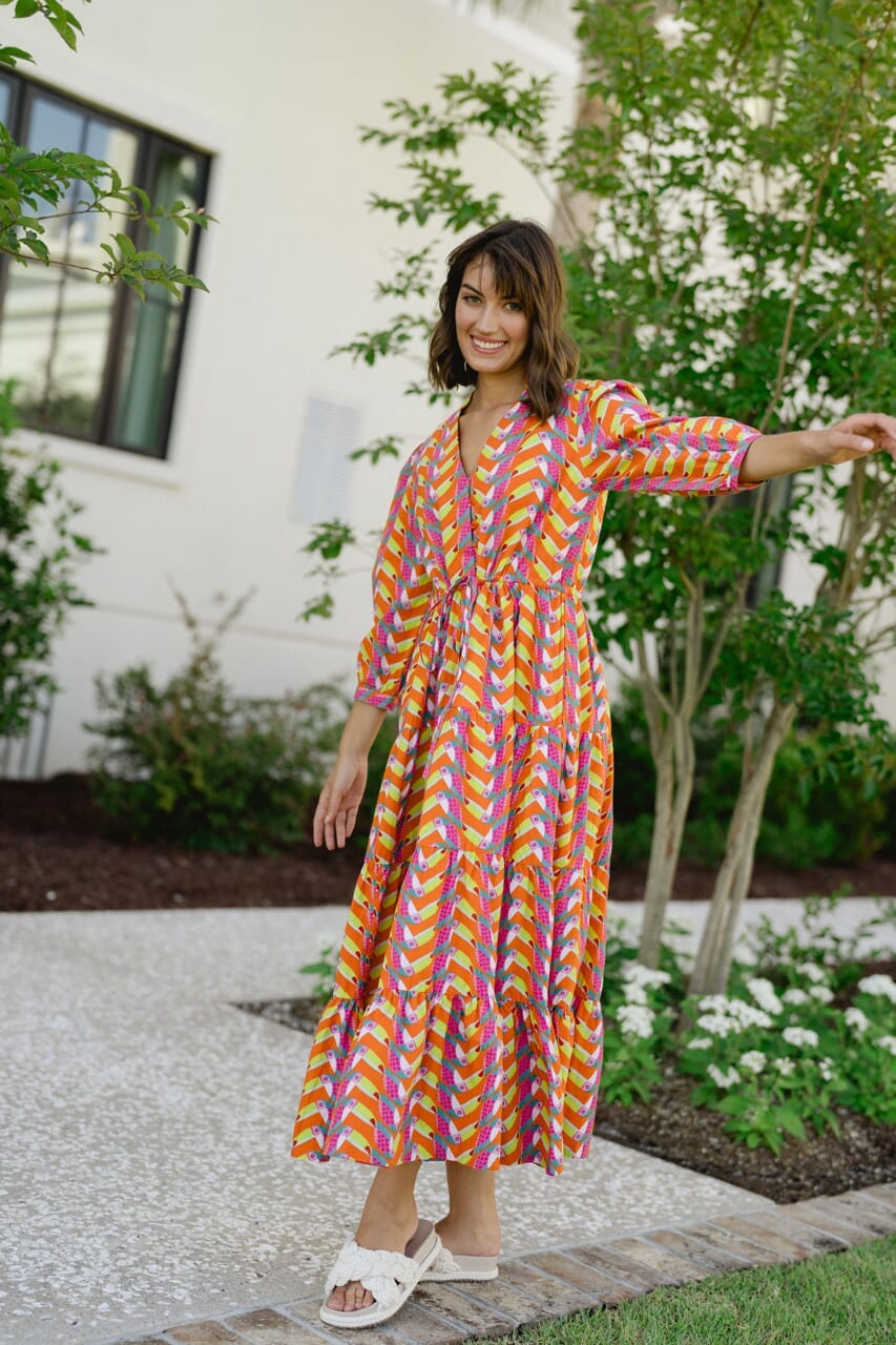 Maria Tie Waist Lilly Dress - Toucan - final sale