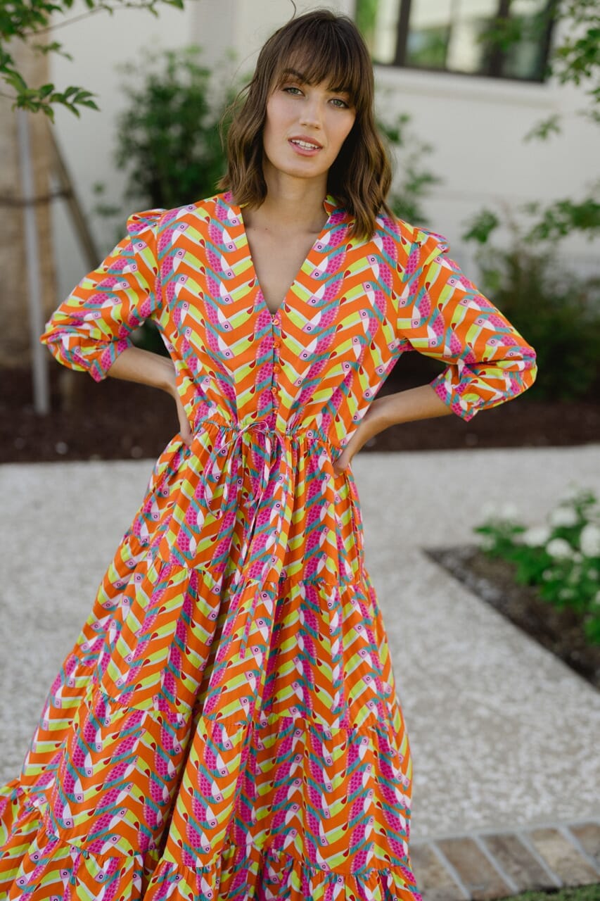 Maria Tie Waist Lilly Dress - Toucan - final sale