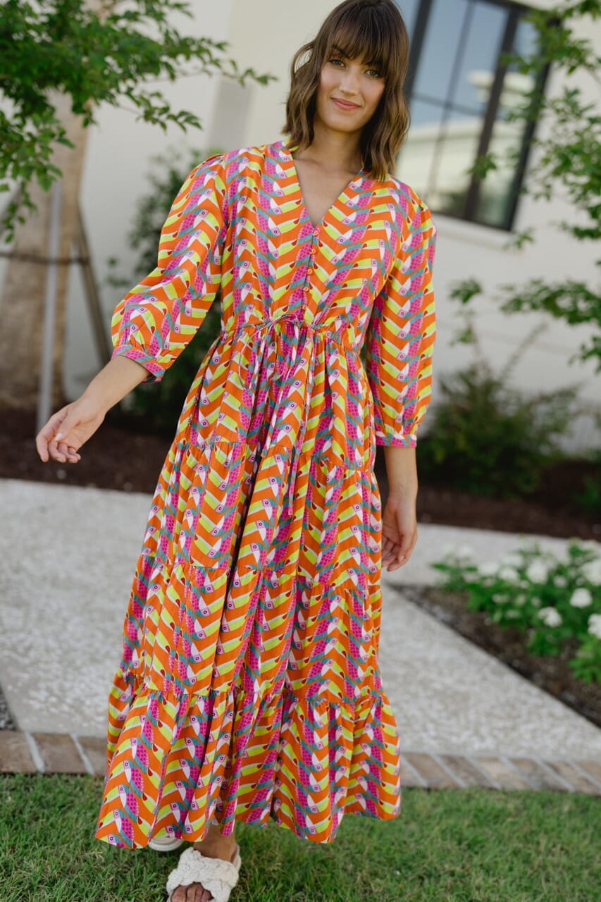 Maria Tie Waist Lilly Dress - Toucan - final sale