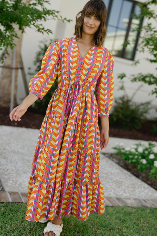Maria Tie Waist Lilly Dress - Toucan - final sale
