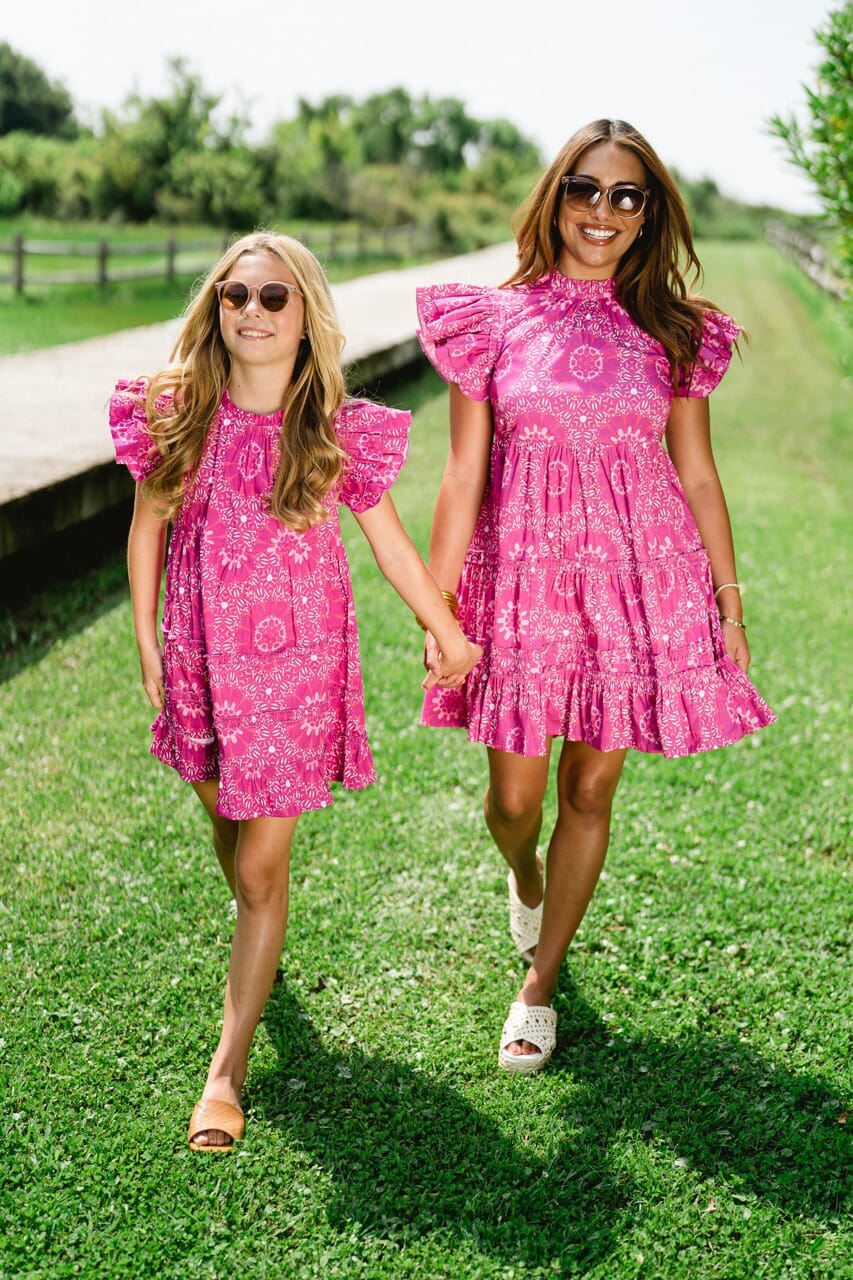Girls Ruthie Mini Dress - Magenta