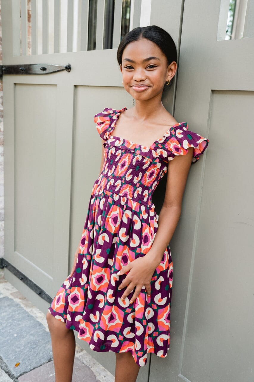 Girls Tillie Dress- Italian Tile