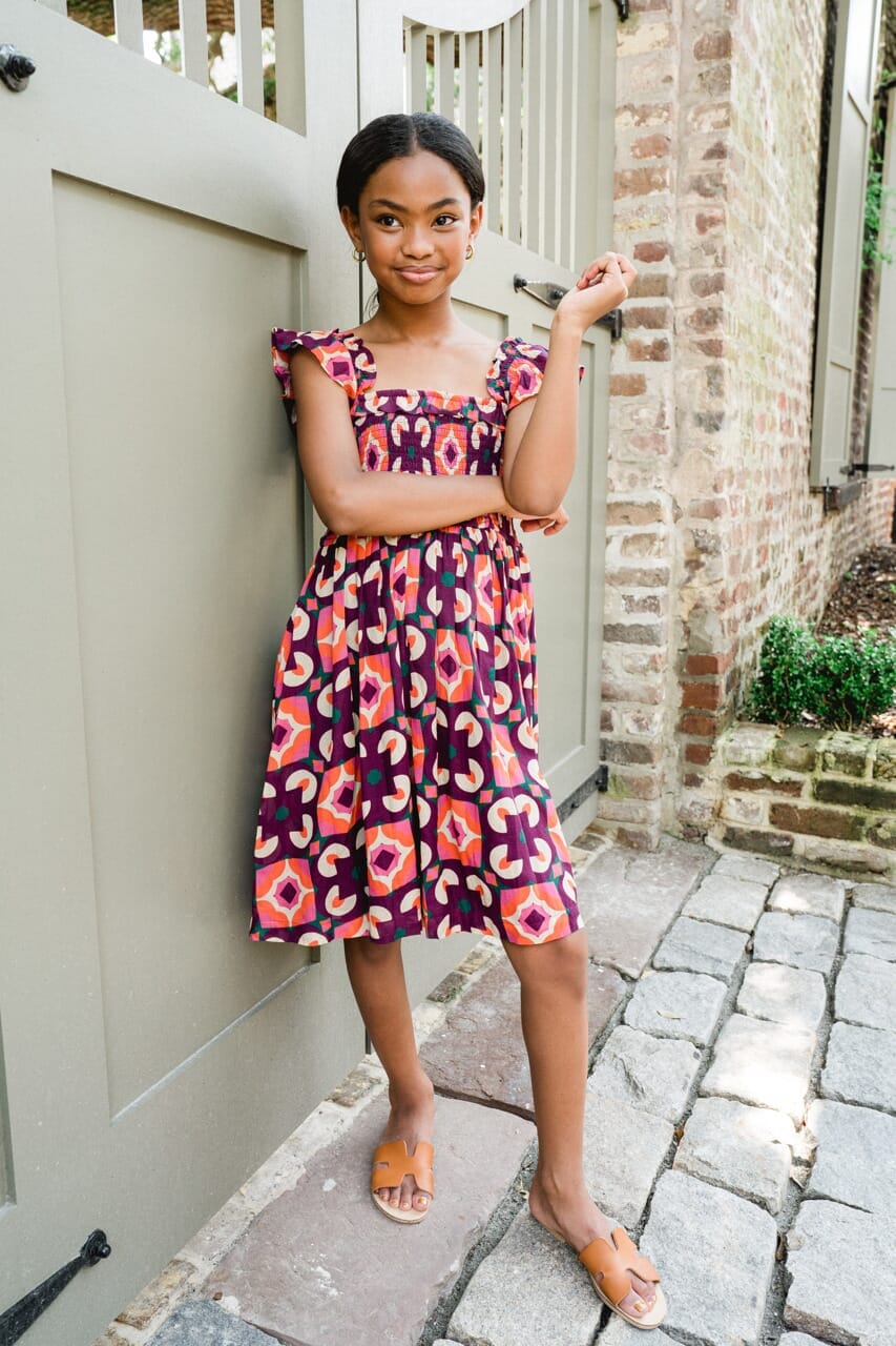 Girls Tillie Dress- Italian Tile